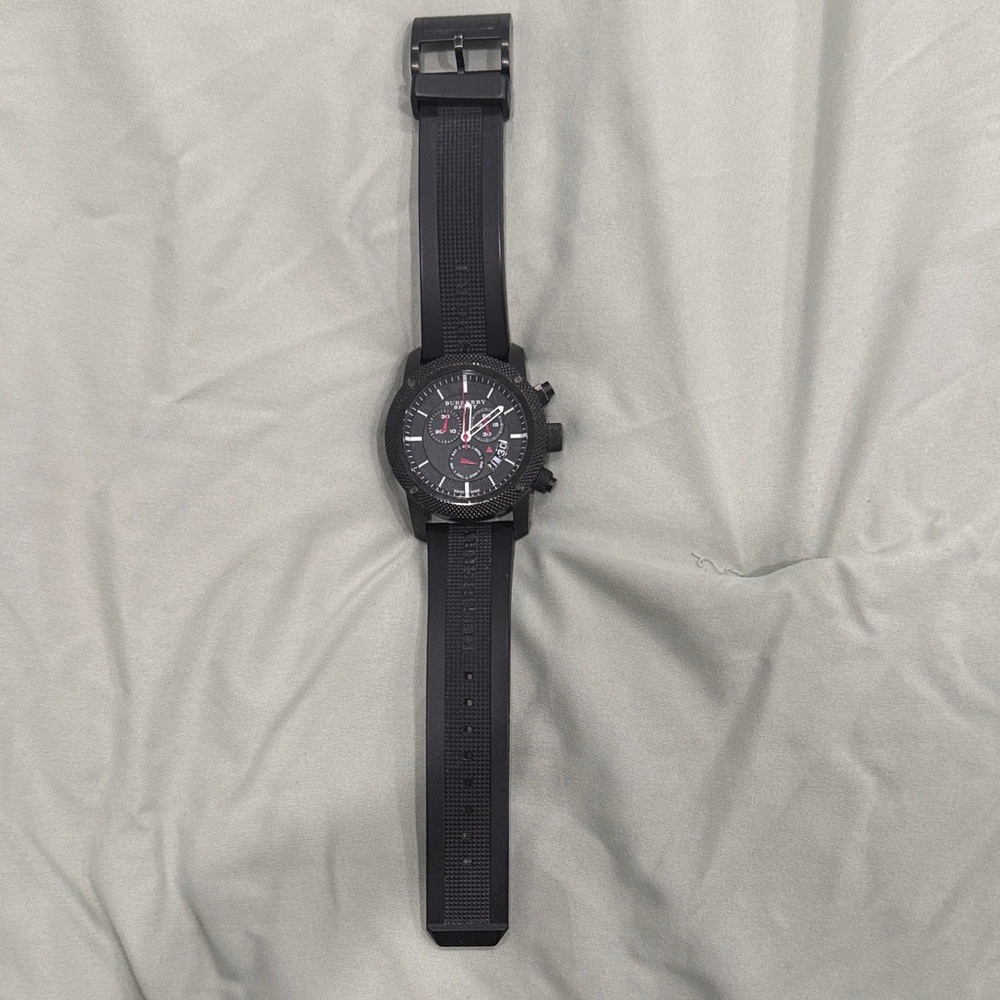 Burberry Men's Black and Red Sport Chronograph Watch